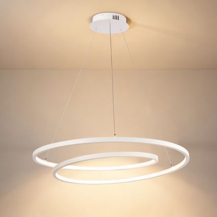 Brilagi - LED hämardatav rippvalgusti kaabliga TWISTER LED/75W/230V 3000-6000K diameeter 70 cm valge + kaugjuhtimispult