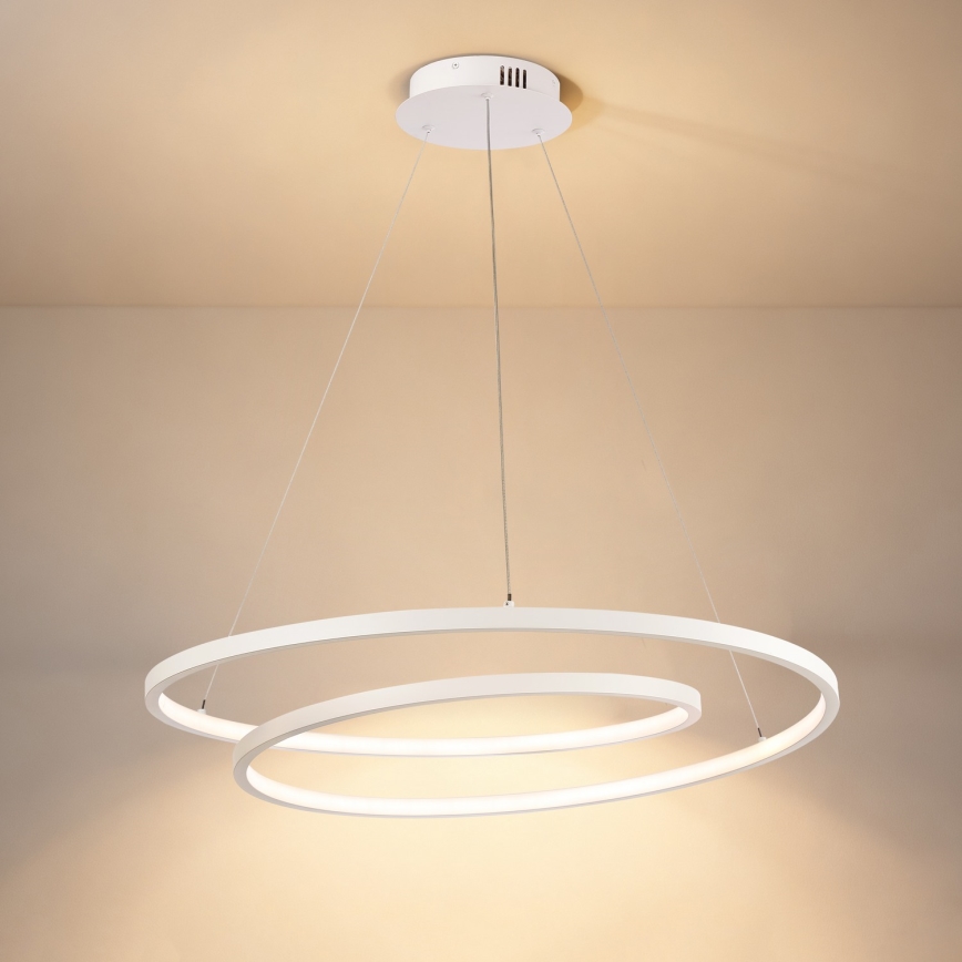 Brilagi - LED hämardatav rippvalgusti kaabliga TWISTER LED/75W/230V 3000-6000K diameeter 70 cm valge + kaugjuhtimispult