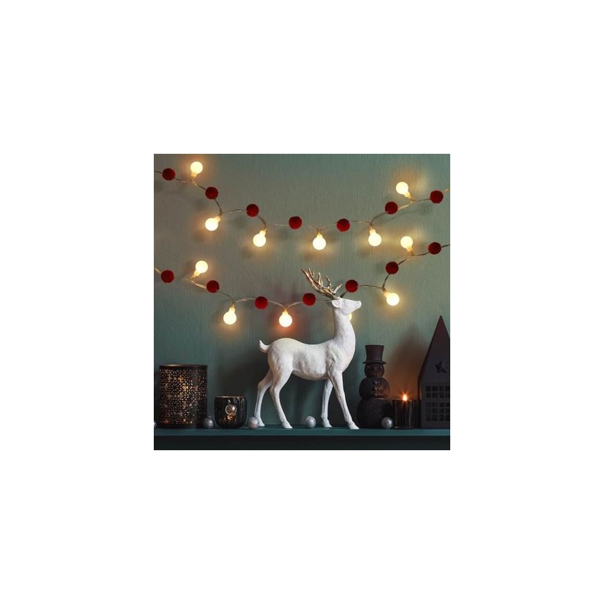 Brilagi - LED-valguskett 20xLED/2xAA 1,8m soe valge