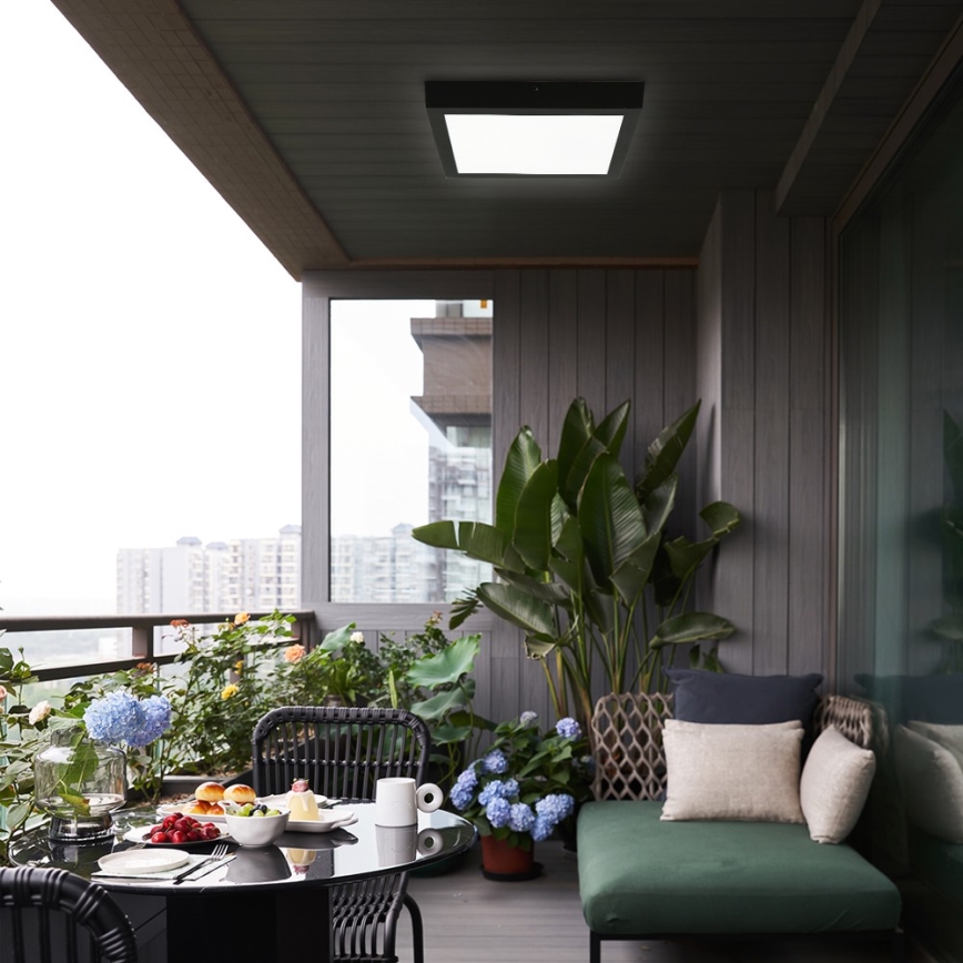 Brilagi - LED Laevalgusti vannituppa FRAME LED/24W/230V 30x30 cm 3000/4000/6000K IP44 must