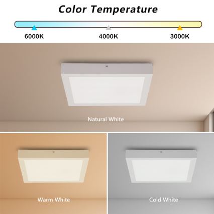 Brilagi - LED Laevalgusti vannituppa FRAME LED/24W/230V 30x30 cm 3000/4000/6000K IP44 valge
