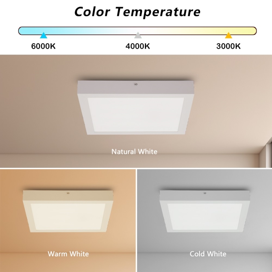 Brilagi - LED Laevalgusti vannituppa FRAME LED/24W/230V 30x30 cm 3000/4000/6000K IP44 valge