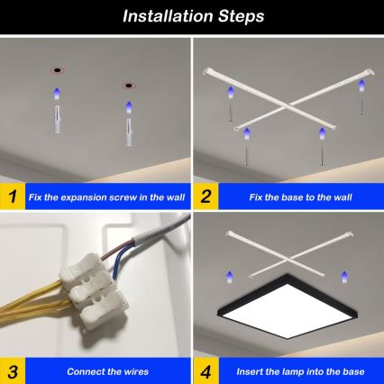 Brilagi - LED Laevalgusti vannituppa FRAME LED/50W/230V 3000/4000/6000K IP44 must