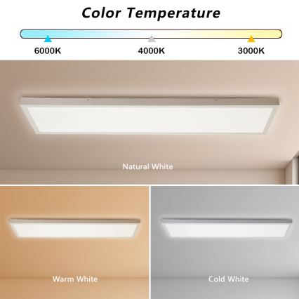 Brilagi - LED Laevalgusti vannituppa FRAME LED/50W/230V 30x120 cm 3000/4000/6000K IP44 valge
