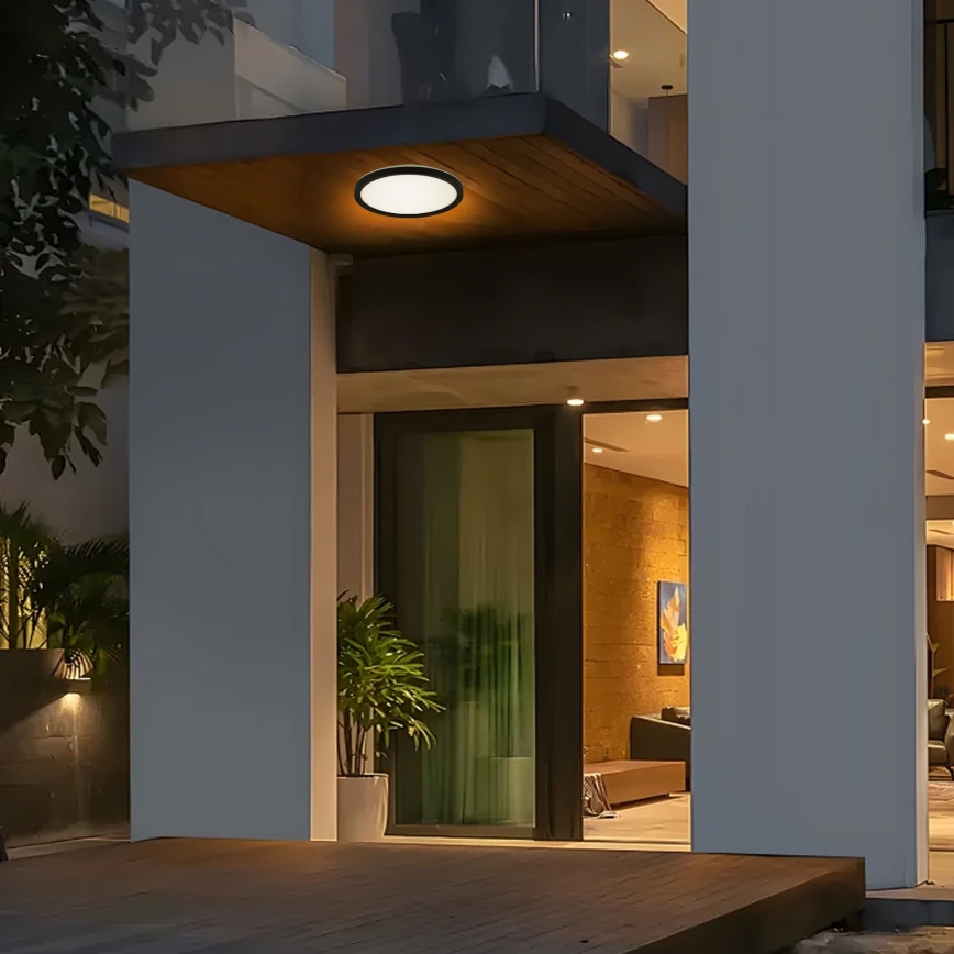 Brilagi - LED Laevalgusti vannituppa ULTRA SLIM LED/12W/230V d. 22,5 cm must IP54