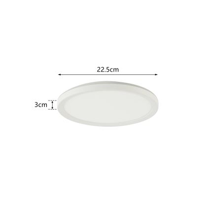 Brilagi - LED Laevalgusti vannituppa ULTRA SLIM LED/12W/230V d. 22,5 cm valge IP54