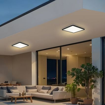 Brilagi - LED Laevalgusti vannituppa ULTRA SLIM LED/24W/230V 42x42 cm must IP54