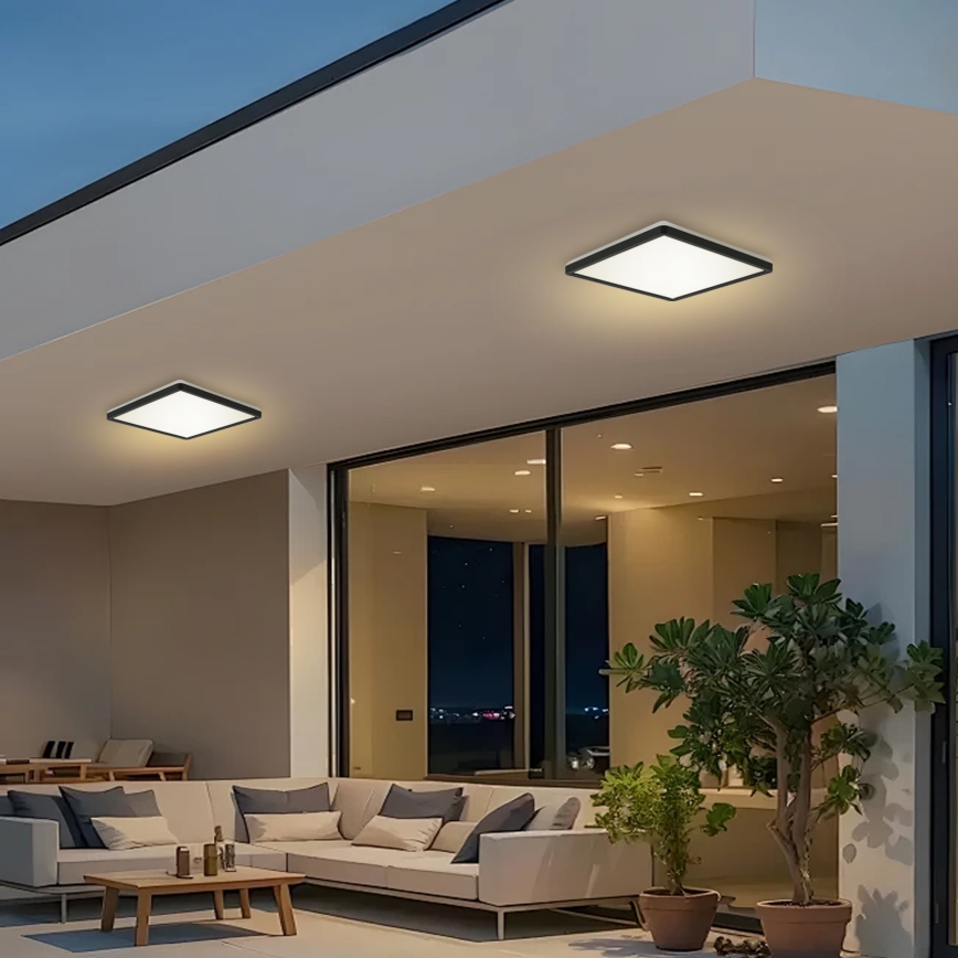 Brilagi - LED Laevalgusti vannituppa ULTRA SLIM LED/24W/230V 42x42 cm must IP54