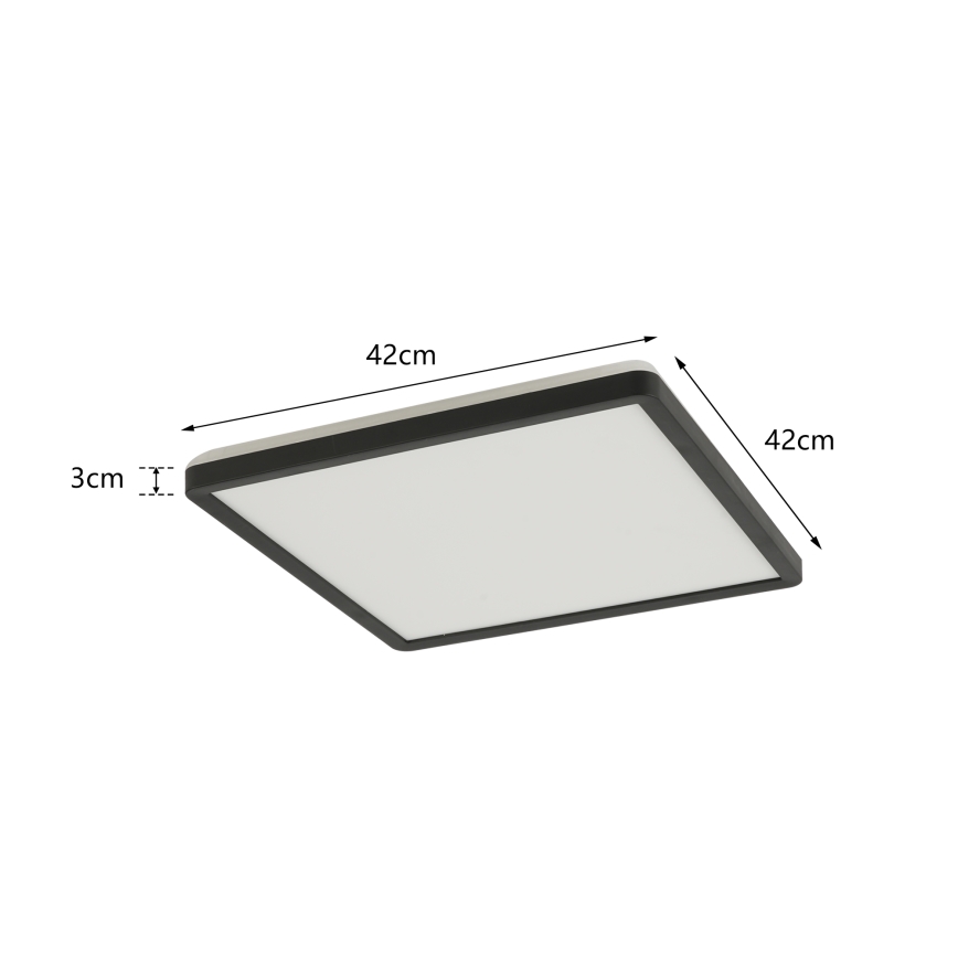 Brilagi - LED Laevalgusti vannituppa ULTRA SLIM LED/24W/230V 42x42 cm must IP54