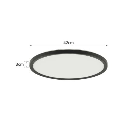 Brilagi - LED Laevalgusti vannituppa ULTRA SLIM LED/24W/230V d. 42 cm must IP54