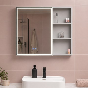 BRILAGI - LED-valgustusega vannitoa peegelkapp NOTO SINGLE 78x65 cm