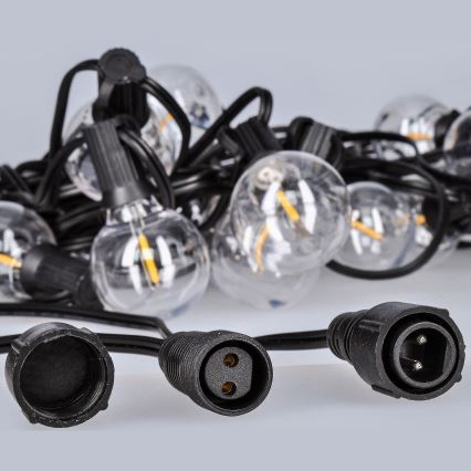 Brilagi - LED Väli dekoratiivne kett GARLAND 25xE12 20m must IP44 soe valge