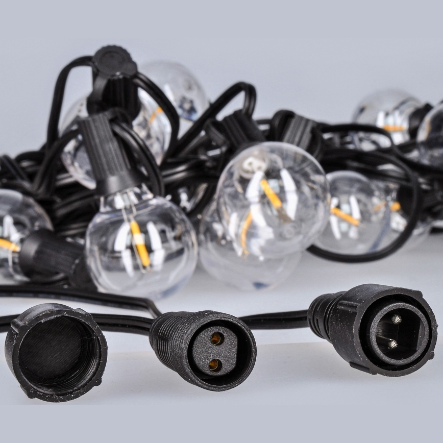 Brilagi - LED Väli dekoratiivne kett GARLAND 25xE12 20m must IP44 soe valge