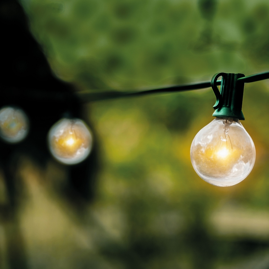 Brilagi - LED Väli dekoratiivne kett GARLAND 25xE12 20m roheline IP44 soe valge
