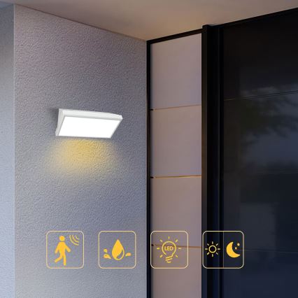 Brilagi - LED Väli seinavalgusti koos anduriga TRIANGLE LED/20W/230V valge IP65