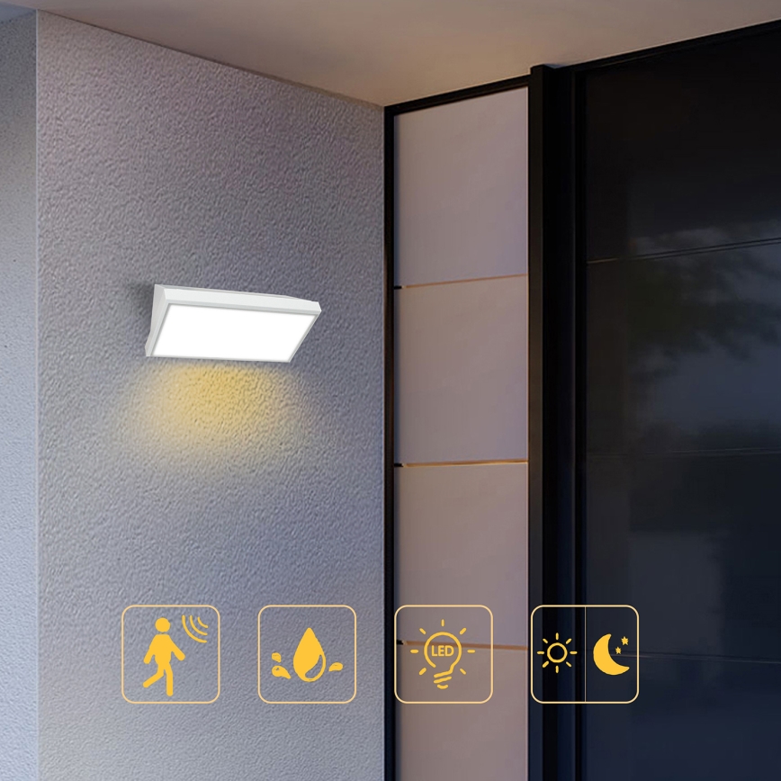 Brilagi - LED Väli seinavalgusti koos anduriga TRIANGLE LED/20W/230V valge IP65