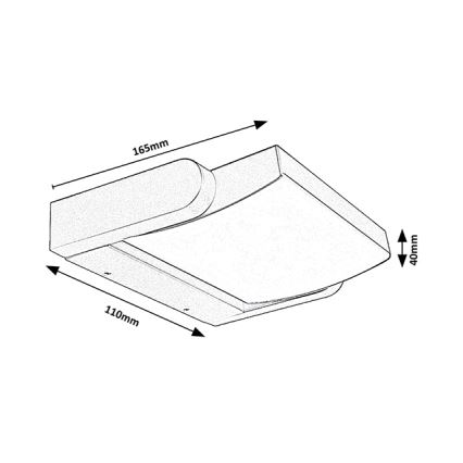 Brilagi - LED Väli seinavalgusti ANKLE LED/18W/230V 3000K IP65 antratsiit