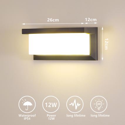 Brilagi - LED Väli seinavalgusti BRICKY LED/12W/230V antratsiit IP54