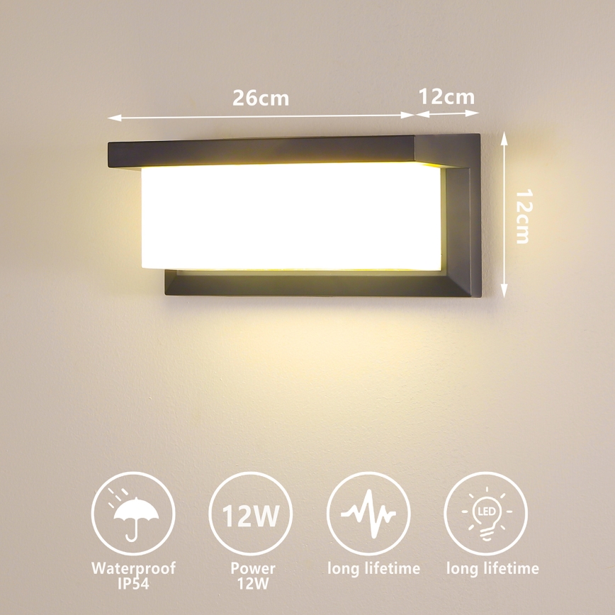 Brilagi - LED Väli seinavalgusti BRICKY LED/12W/230V antratsiit IP54