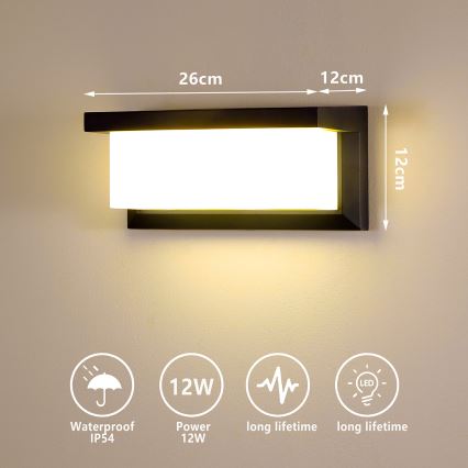 Brilagi - LED Väli seinavalgusti BRICKY LED/12W/230V must IP54
