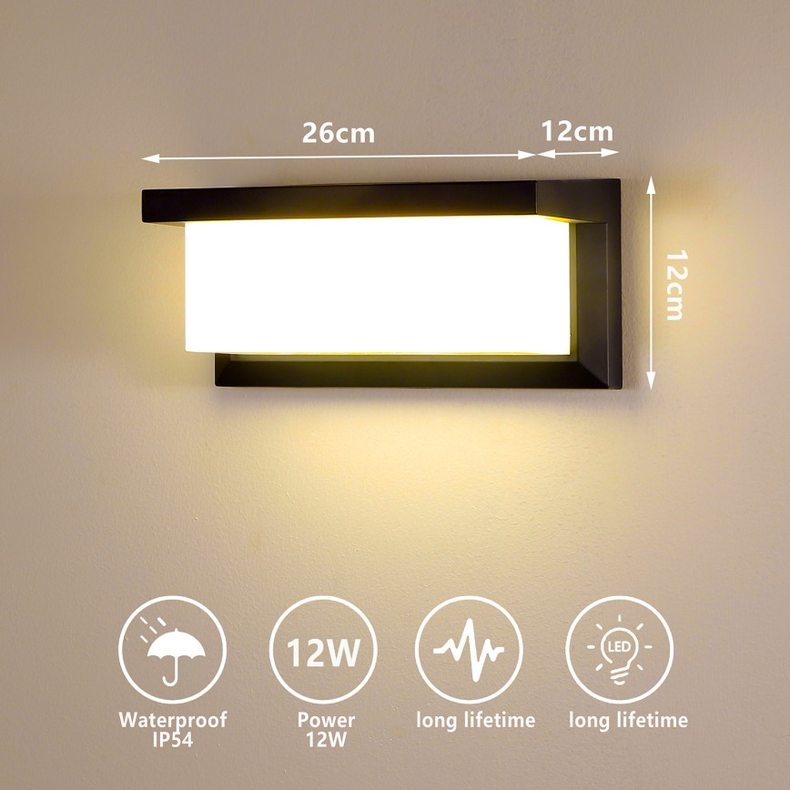 Brilagi - LED Väli seinavalgusti BRICKY LED/12W/230V must IP54