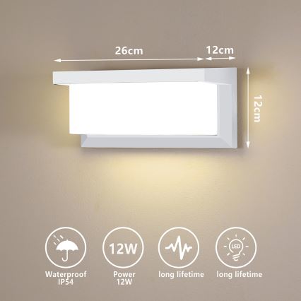 Brilagi - LED Väli seinavalgusti BRICKY LED/12W/230V valge IP54