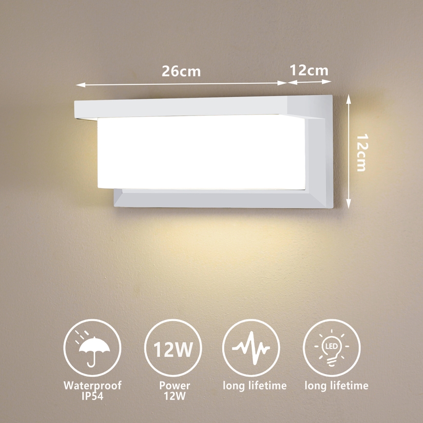 Brilagi - LED Väli seinavalgusti BRICKY LED/12W/230V valge IP54