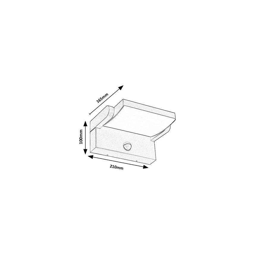 Brilagi - LED Väli seinavalgusti koos anduriga ANKLE LED/18W/230V 3000K IP65 antratsiit