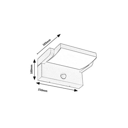 Brilagi - LED Väli seinavalgusti koos anduriga ANKLE LED/18W/230V 4000K IP65 antratsiit