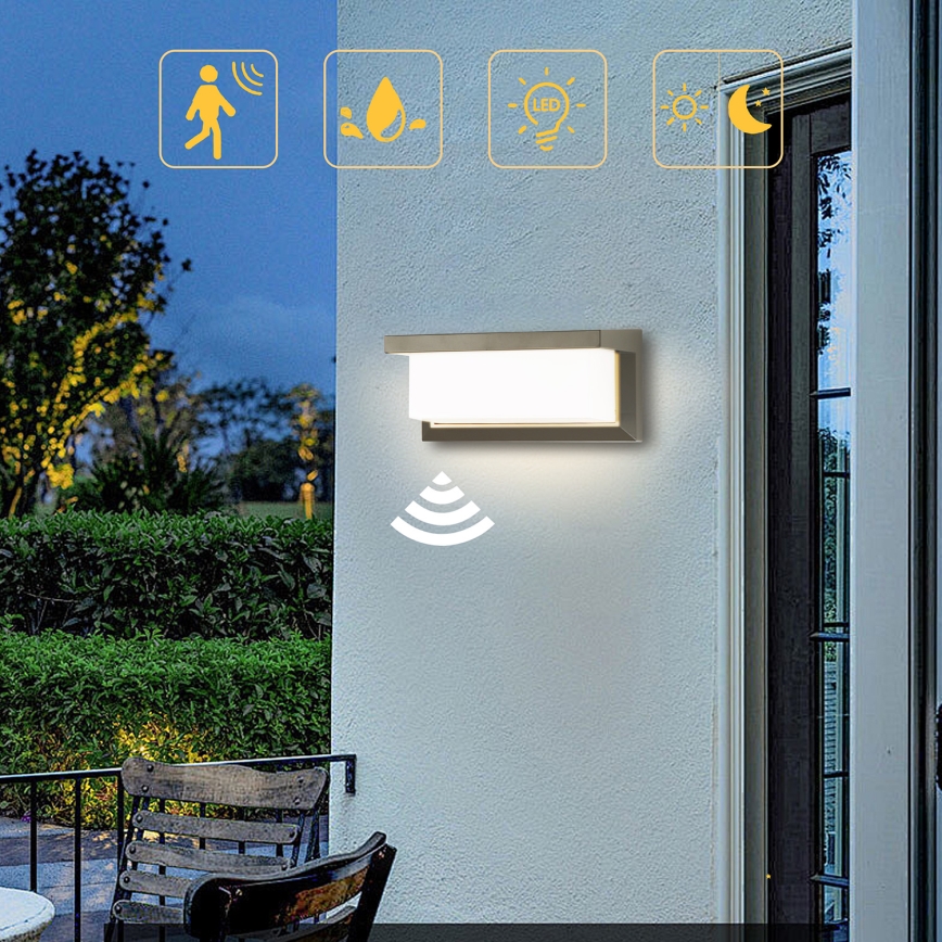 Brilagi - LED Väli seinavalgusti koos anduriga BRICKY LED/12W/230V hall IP54