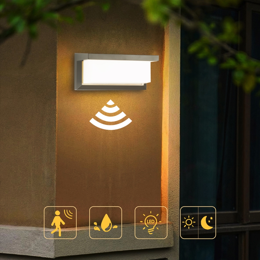 Brilagi - LED Väli seinavalgusti koos anduriga BRICKY LED/12W/230V hall IP54