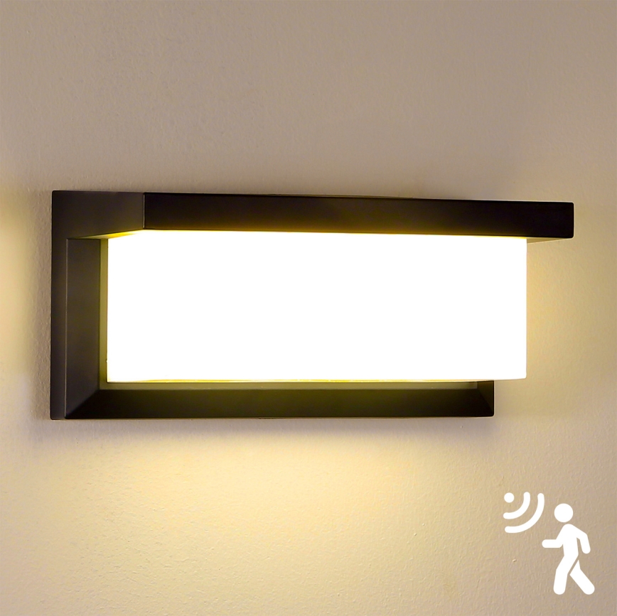 Brilagi - LED Väli seinavalgusti koos anduriga BRICKY LED/12W/230V must IP54