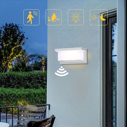 Brilagi - LED Väli seinavalgusti koos anduriga BRICKY LED/12W/230V valge IP54