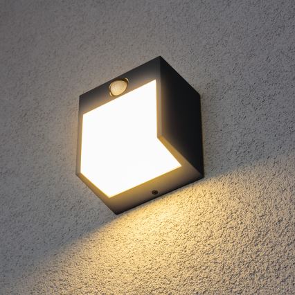 Brilagi - LED Väli seinavalgusti koos anduriga TERNI LED/12W/230V antratsiit IP44
