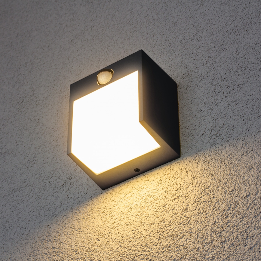 Brilagi - LED Väli seinavalgusti koos anduriga TERNI LED/12W/230V antratsiit IP44
