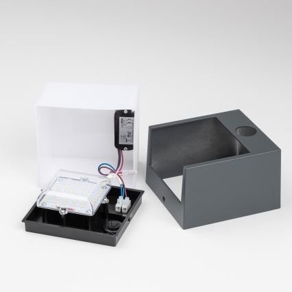 Brilagi - LED Väli seinavalgusti koos anduriga TERNI LED/12W/230V antratsiit IP44