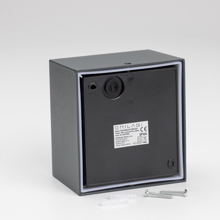 Brilagi - LED Väli seinavalgusti koos anduriga TERNI LED/12W/230V antratsiit IP44