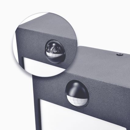 Brilagi - LED Väli seinavalgusti koos anduriga TERNI LED/12W/230V antratsiit IP44