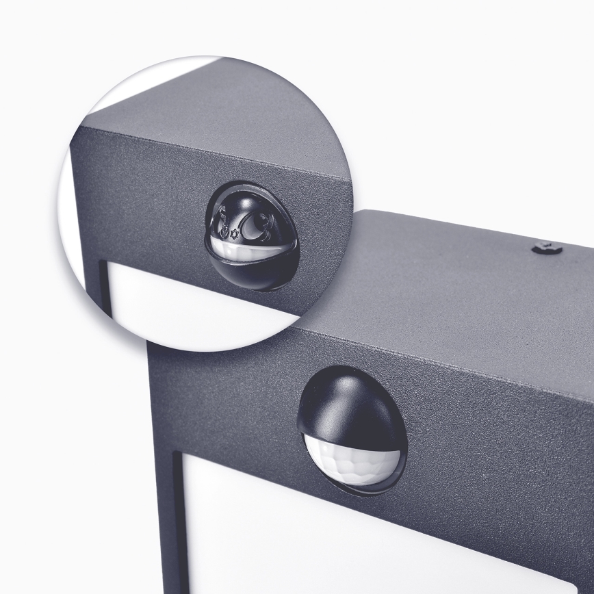 Brilagi - LED Väli seinavalgusti koos anduriga TERNI LED/12W/230V antratsiit IP44