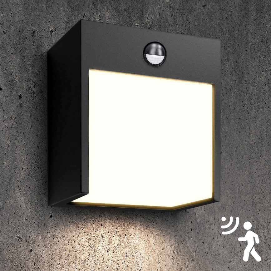 Brilagi - LED Väli seinavalgusti koos anduriga TERNI LED/12W/230V must IP44