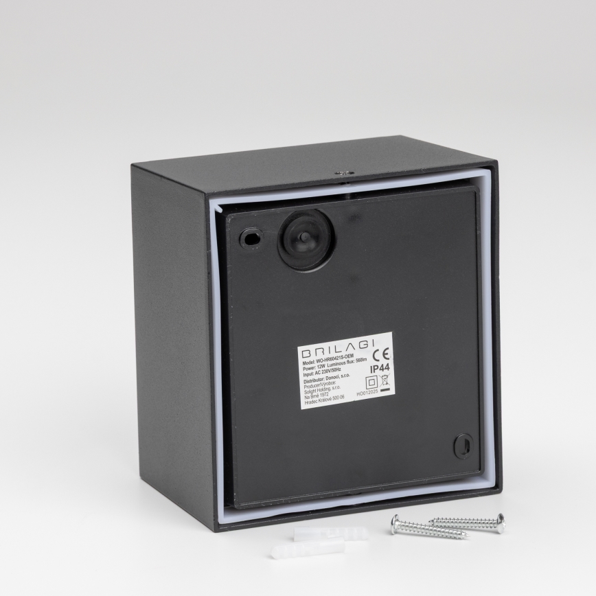 Brilagi - LED Väli seinavalgusti koos anduriga TERNI LED/12W/230V must IP44