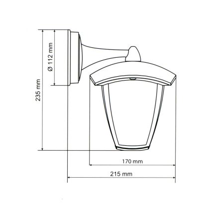 Brilagi - LED Väli seinavalgusti LUNA 1xE27/60W/230V IP44