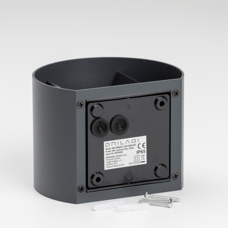 Brilagi - LED Väli seinavalgusti RONDO LED/6W/230V antratsiit IP54