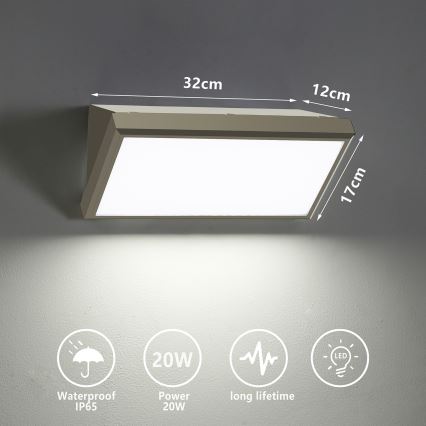 Brilagi - LED Väli seinavalgusti TRIANGLE LED/20W/230V hall IP65