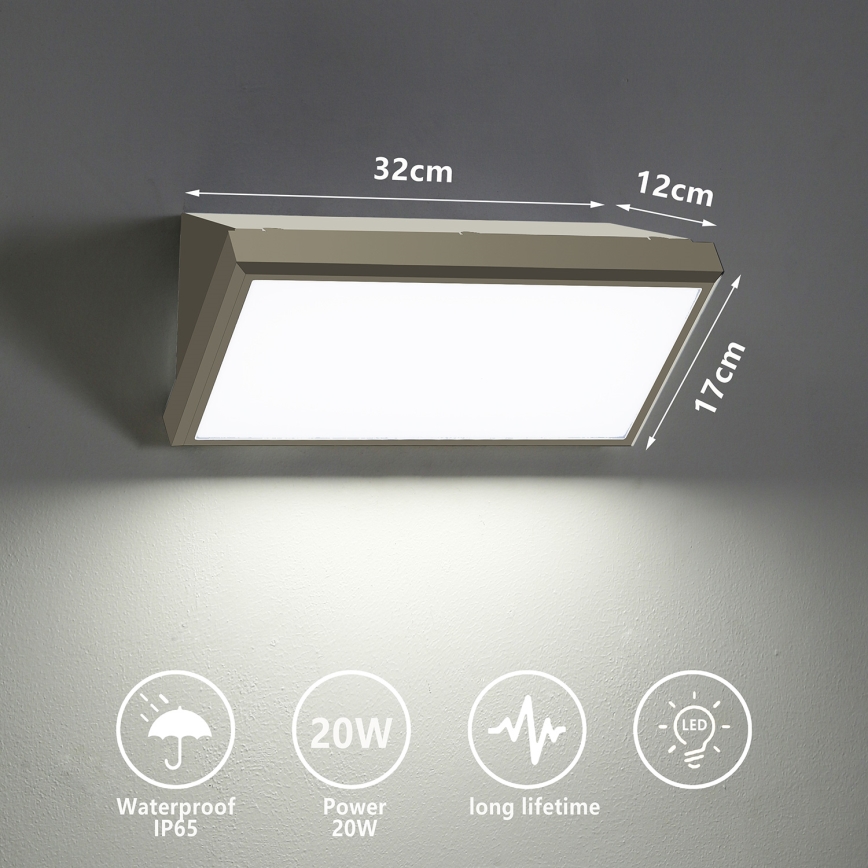 Brilagi - LED Väli seinavalgusti TRIANGLE LED/20W/230V hall IP65