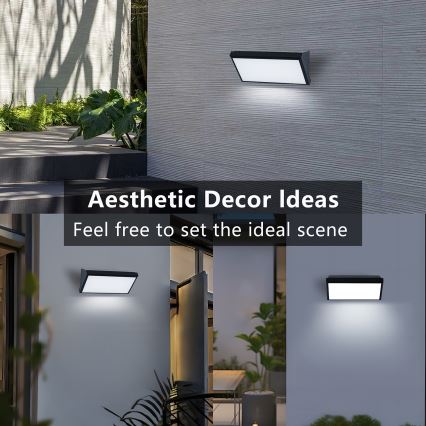 Brilagi - LED Väli seinavalgusti TRIANGLE LED/20W/230V 3000/4000/6500K must IP65