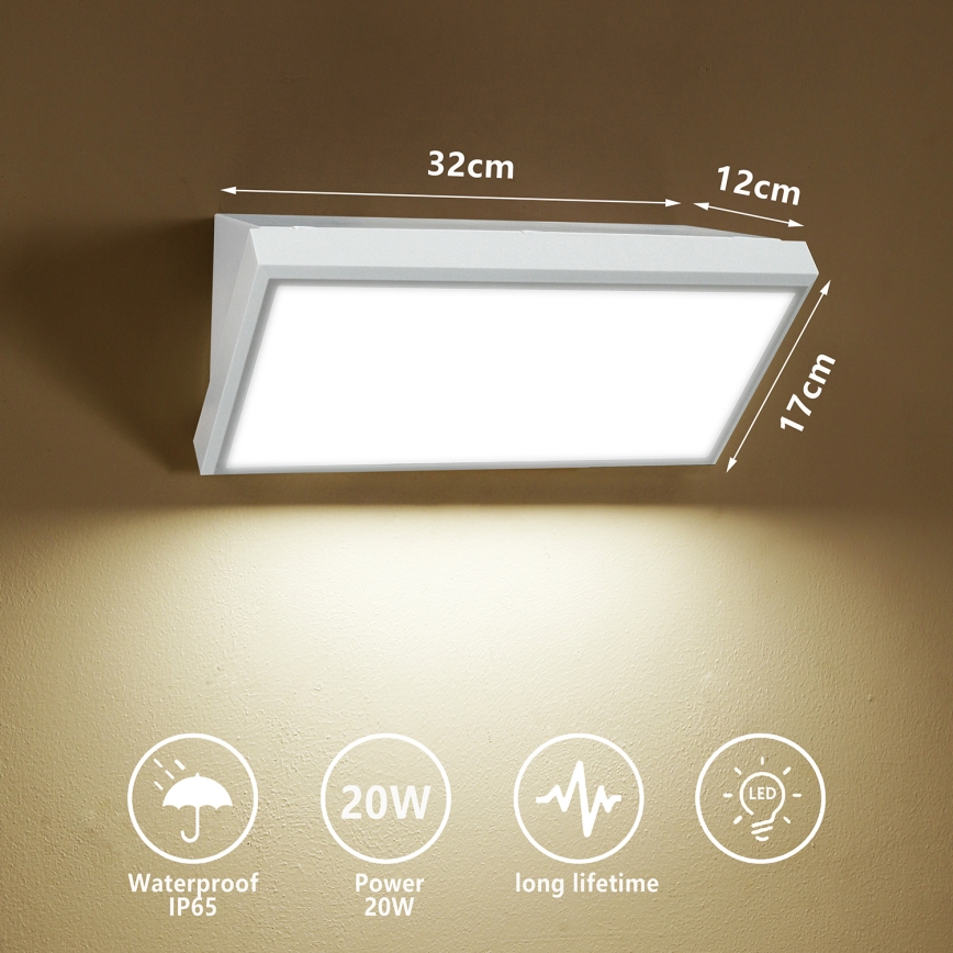 Brilagi - LED Väli seinavalgusti TRIANGLE LED/20W/230V valge IP65