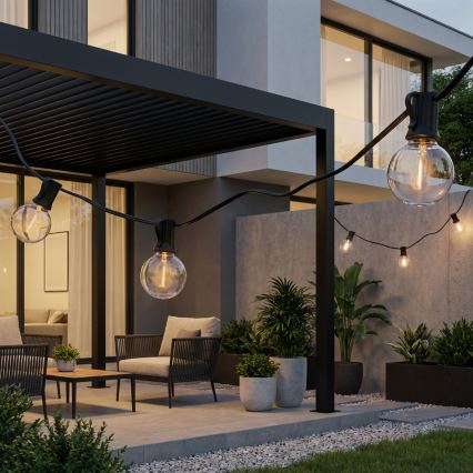 BRILAGI - LED välitingimustesse mõeldud dekoratiivne valguskett GIRLANDA 18xE12/0,6W/230V 13m must IP44 soe valge