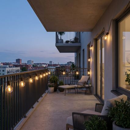 BRILAGI - LED välitingimustesse mõeldud dekoratiivne valguskett GIRLANDA 18xE12/0,6W/230V 13m must IP44 soe valge