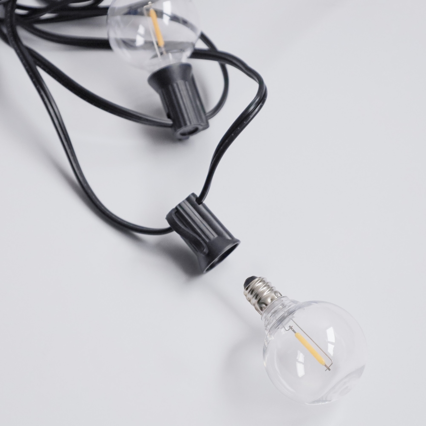 BRILAGI - LED välitingimustesse mõeldud dekoratiivne valguskett GIRLANDA 18xE12/0,6W/230V 13m must IP44 soe valge